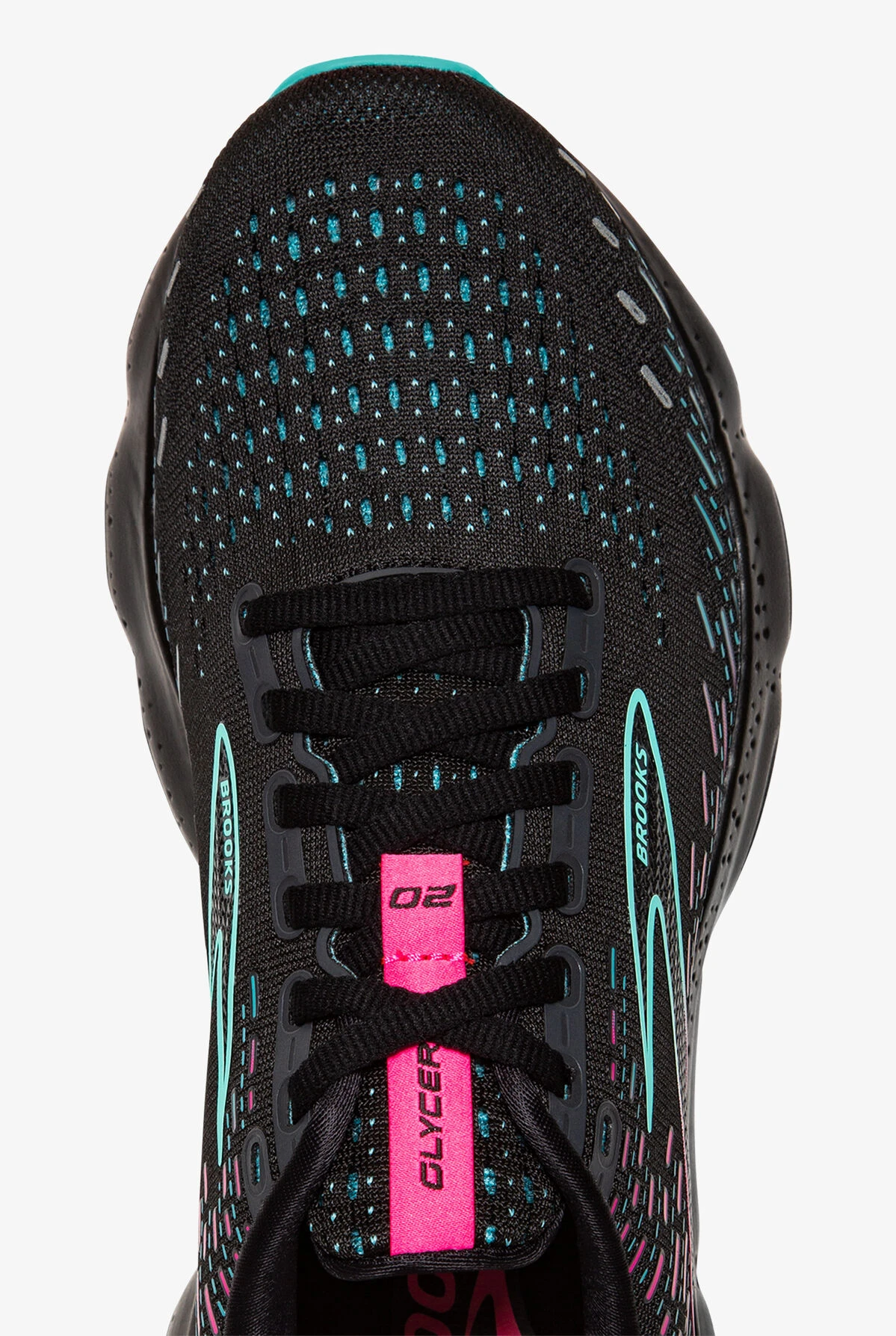 Brooks Women's Glycerin Black/Blue Light/Pink Athletic Lace Up Nursing Shoes - Image 2