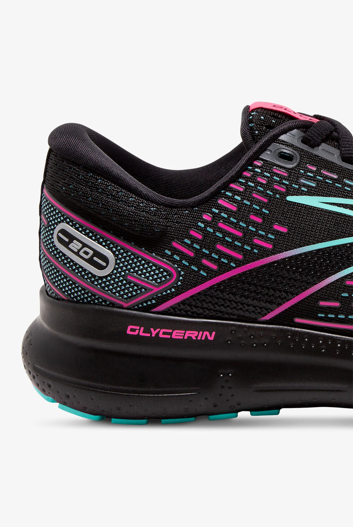 Brooks Women's Glycerin Black/Blue Light/Pink Athletic Lace Up Nursing Shoes - Image 4