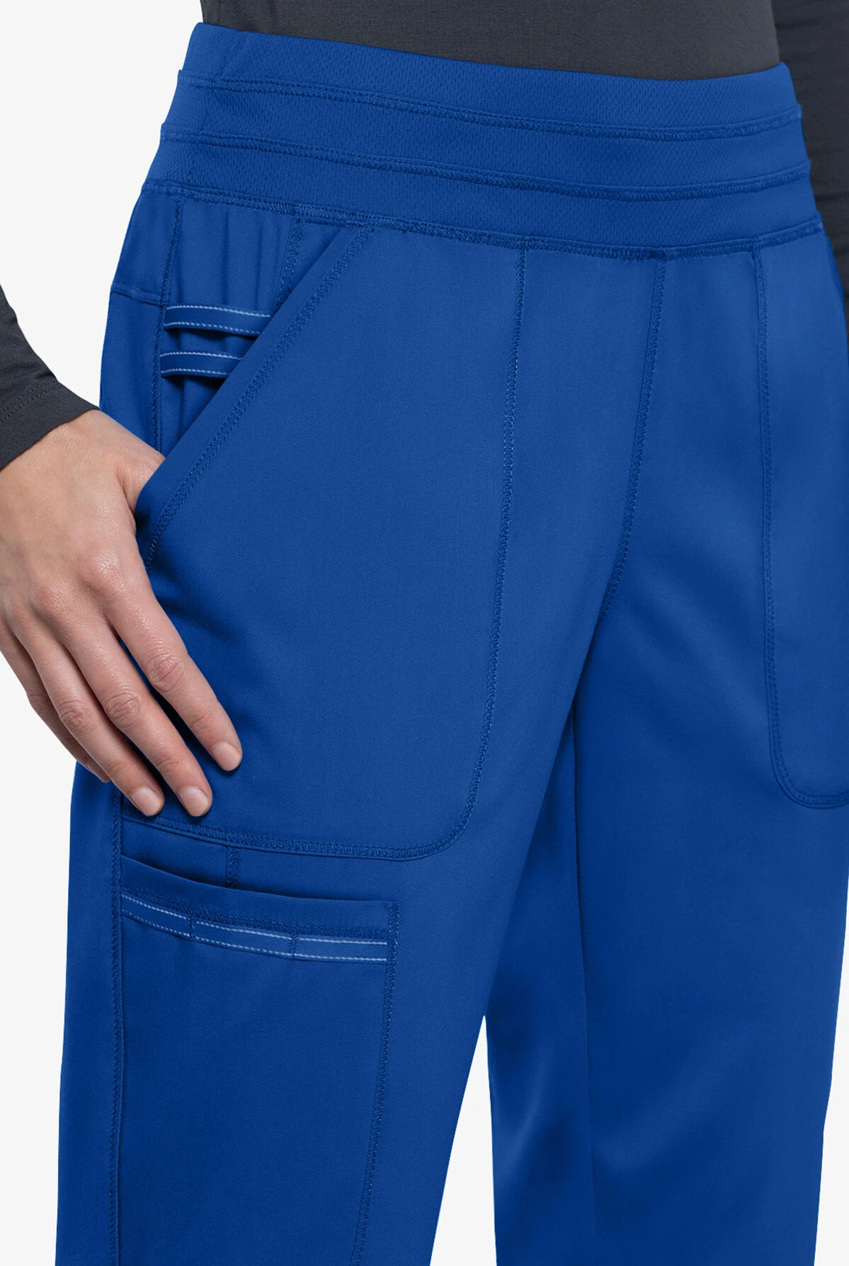 Cherokee Workwear Revolution Women's 5-Pocket STRETCH Elastic Waistband Half Jogger Scrub Pants - Petite - Image 3