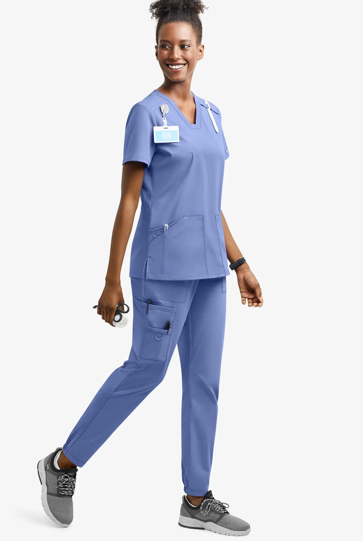 UA Exclusive Cherokee Workwear Professionals Active Women's 6-Pocket STRETCH Half Jogger Scrub Pants - Petite - Image 2