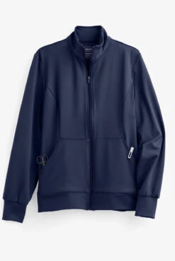 Cherokee Workwear Revolution Women's 3-Pocket STRETCH Fleece Inner Zip Front Scrub Jacket