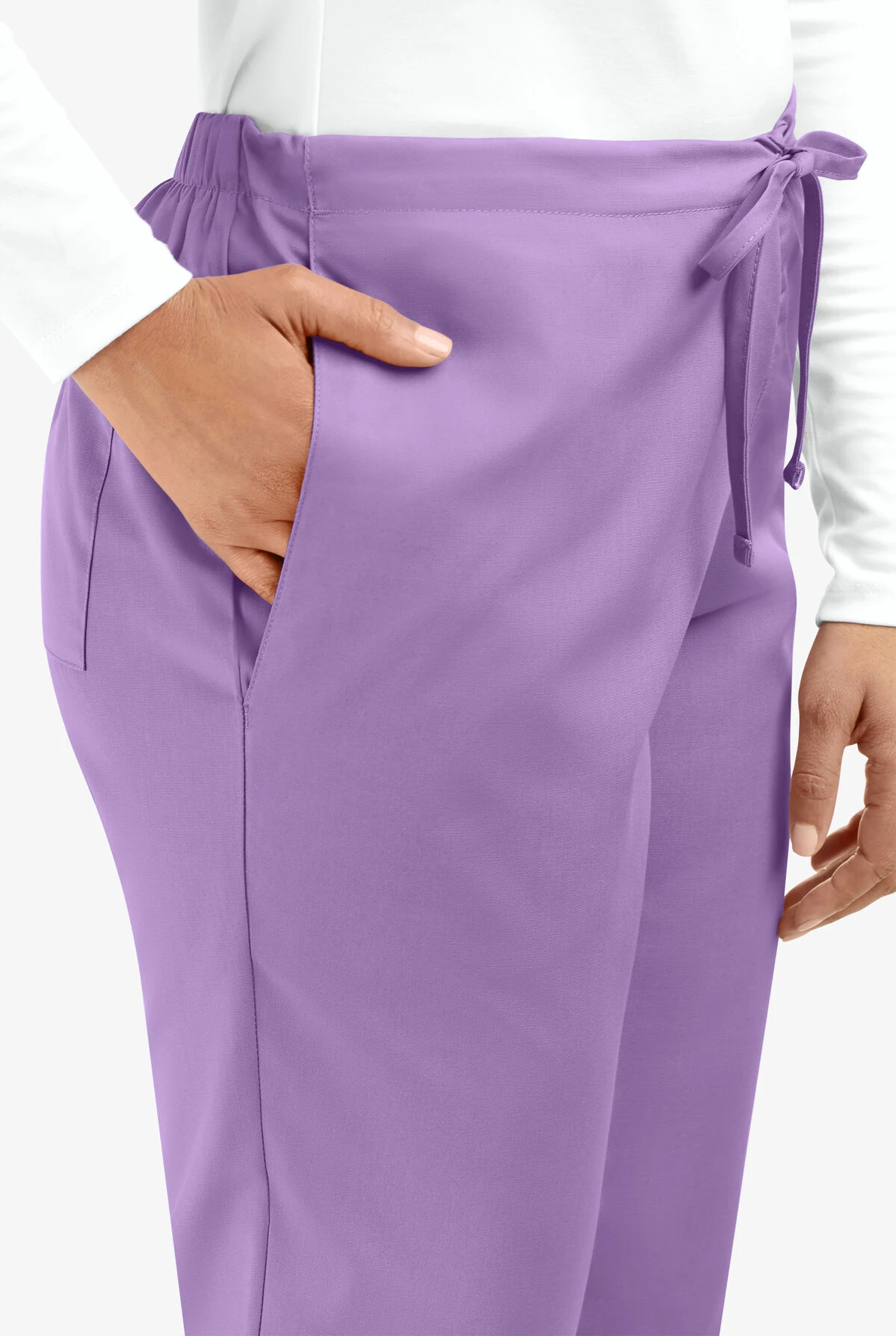 Cherokee Workwear Women's 3-Pocket Flare Leg Drawstring Scrub Pants - Image 3