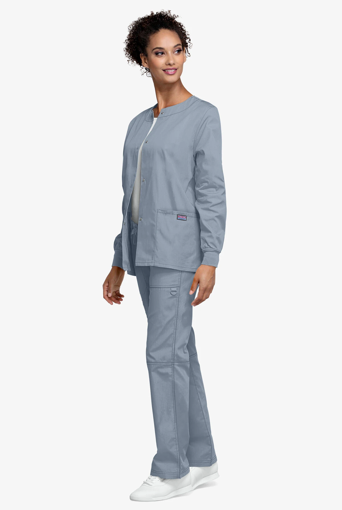 Cherokee Workwear Women's 3-Pocket Snap Front Scrub Jacket - Image 4