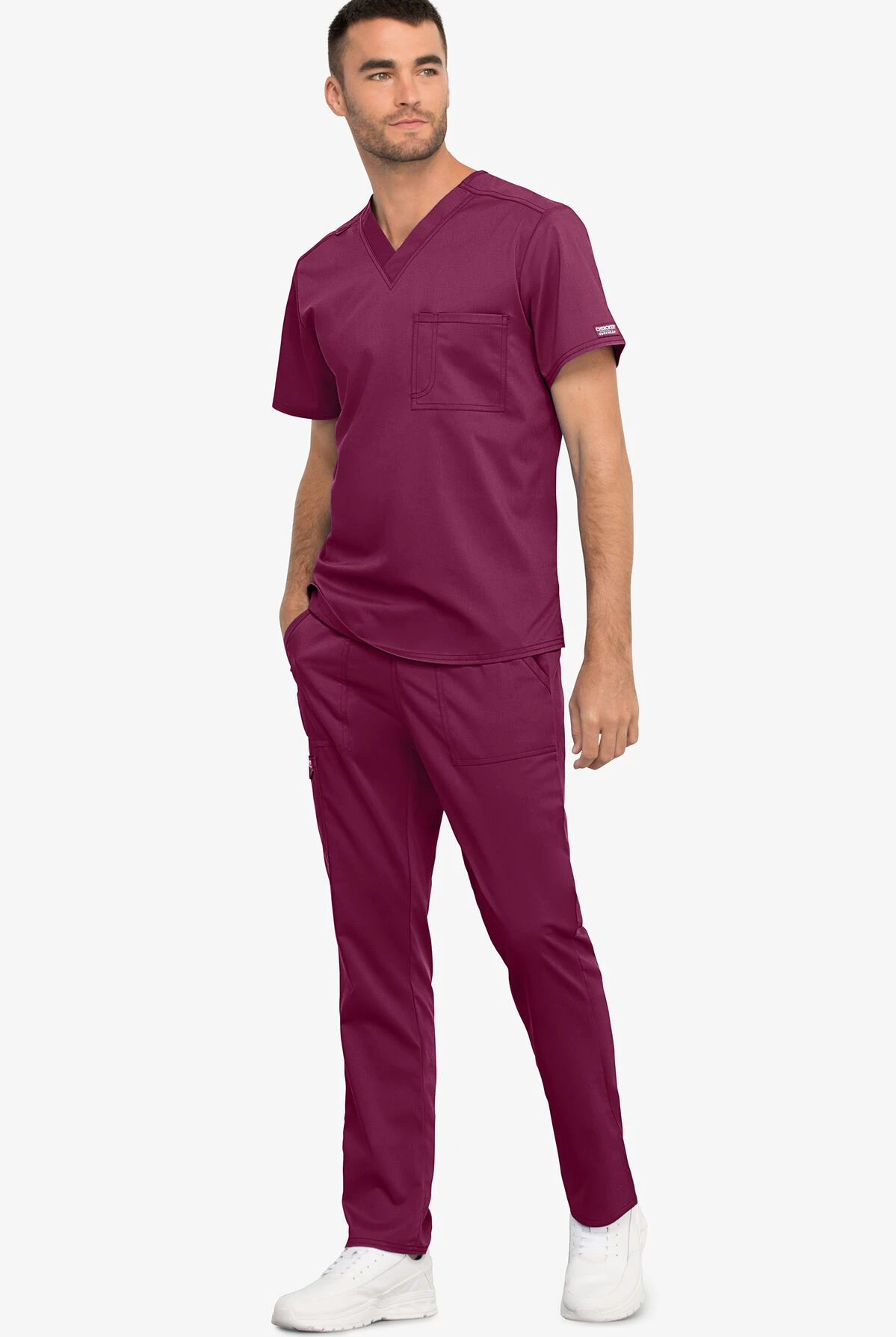 Cherokee Workwear Revolution Unisex 1-Pocket STRETCH V-Neck Scrub Top - Image 2