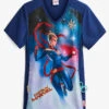 Cherokee Tooniforms Marvel Captain Marvel Women's 1-Pocket V-Neck Print Scrub Top