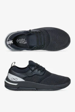 Infinity By Cherokee Women's Dart Black Reflective Athletic Lace Up Shoes