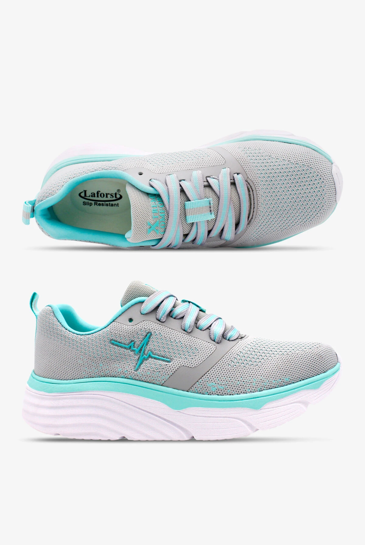 LaForst Women's Extreme Comfort Heart Beat Mint Athletic Lace Up Nursing Shoes