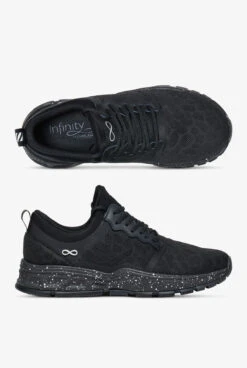 Infinity By Cherokee Women's Fly Black Speckled Athletic Lace Up Shoes