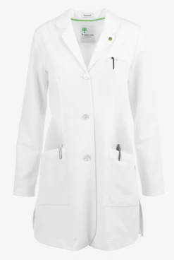 Healing Hands White Coat Modernist Women's 35" 3-Pocket STRETCH Lab Coat