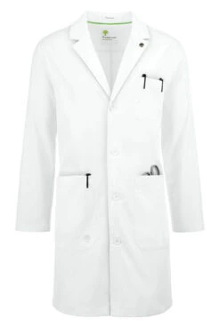 Healing Hands White Coat Minimalist Men's 38" 5-Pocket STRETCH Lab Coat
