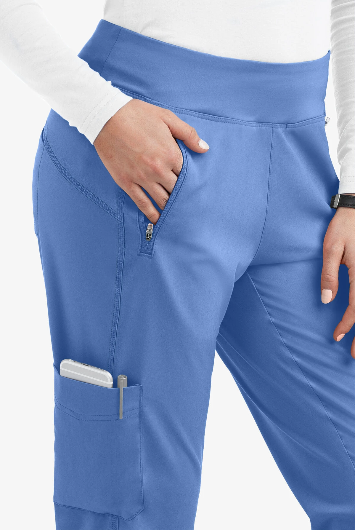 Healing Hands Purple Label Tara Women's 6-Pocket STRETCH Jogger Cargo Scrub Pants - Tall - Image 2