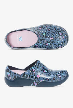 Anywear Women's Journey Leopard Sweet Heart Slip On Nursing Shoes