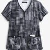 Koi Lite™ Houndstooth Platinum Eve Women's 2-Pocket Y-Neck Print Scrub Top