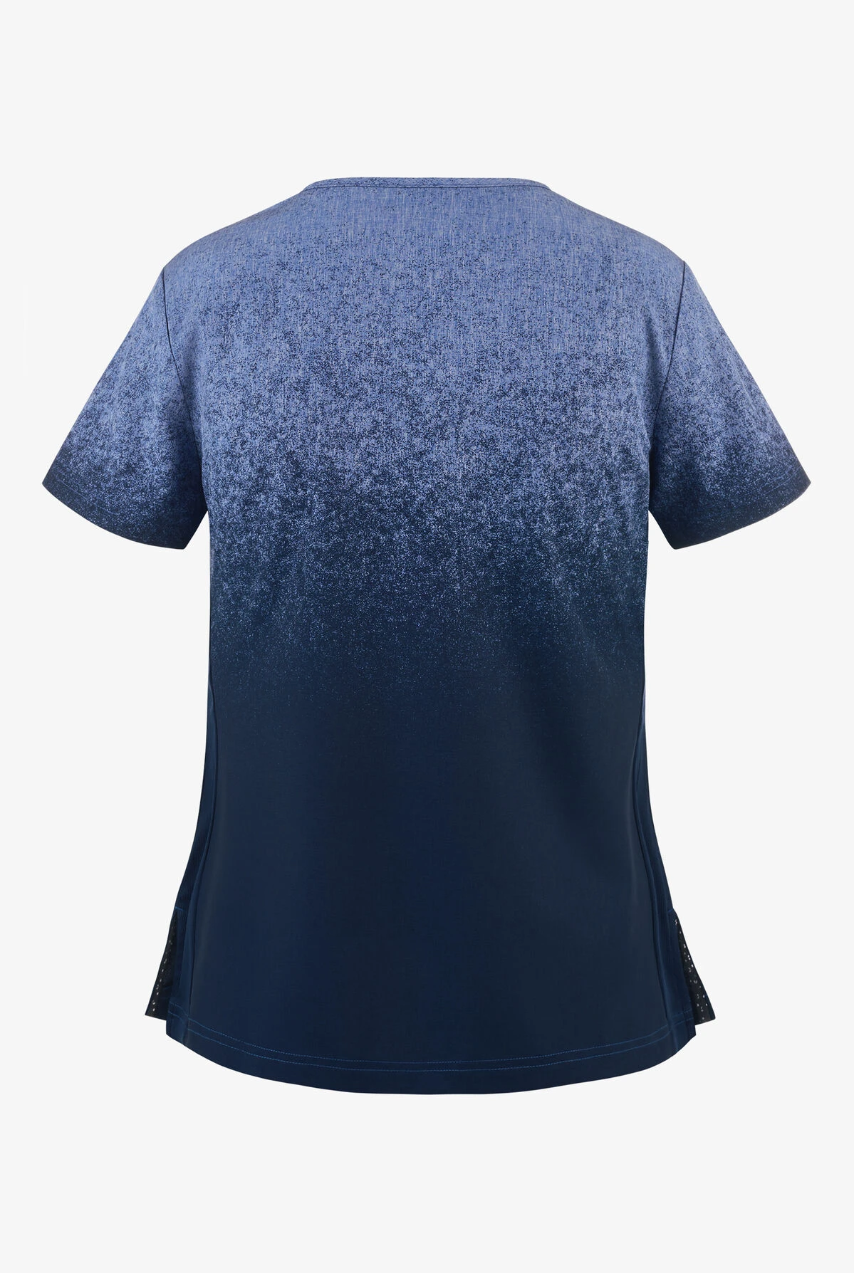 Koi Basics Cali Ombre Heather Galaxy/ Navy V Neck Print Scrub Top - Image 2