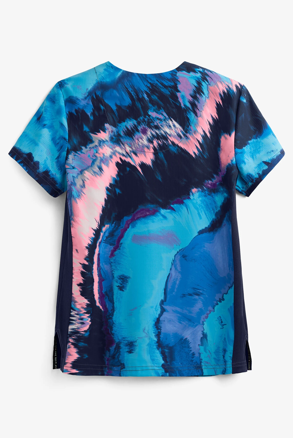 Koi Lite⢠Reform Blue Marble Women's 2-Pocket V-Neck Print Scrub Top - Image 2