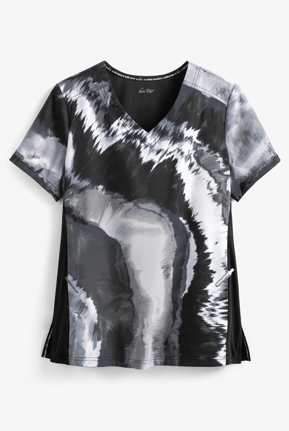 Koi Lite⢠Platinum Marble Women's 2-Pocket V-Neck Print Scrub Top