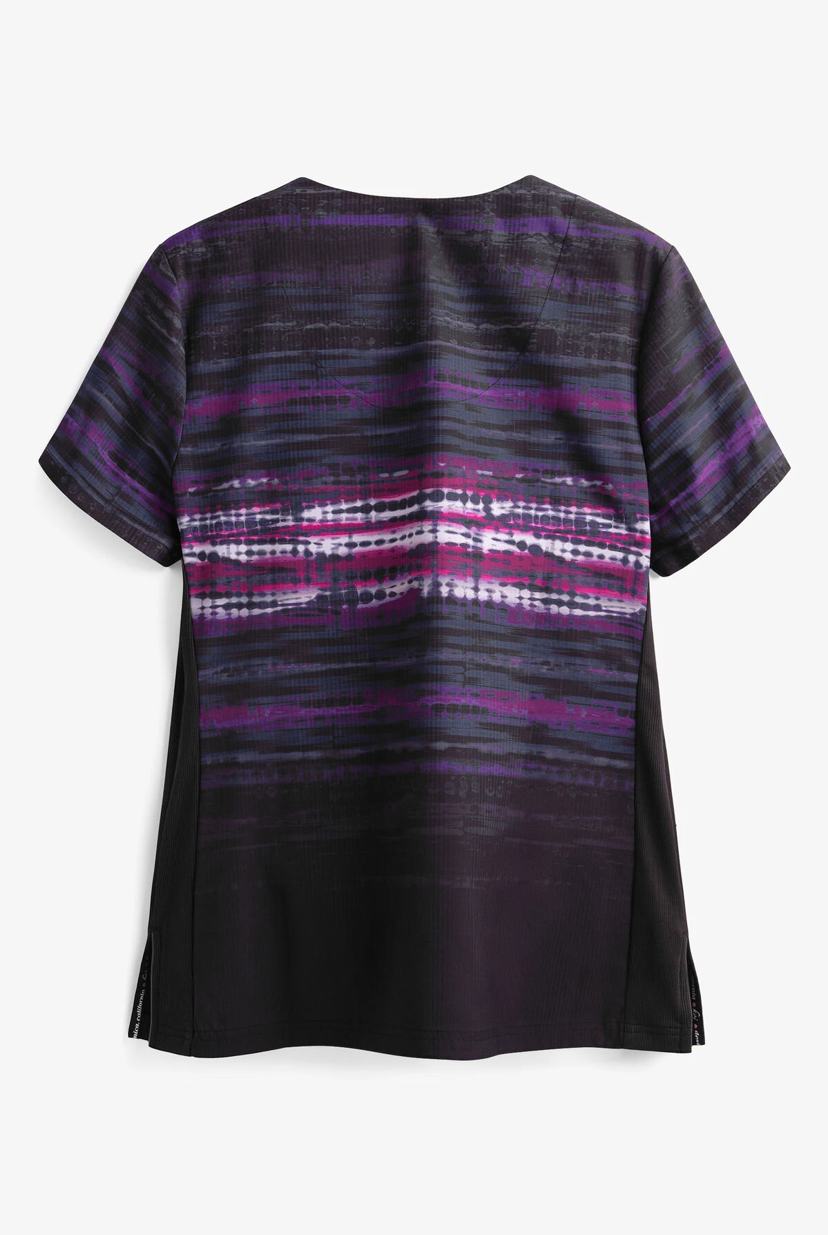 Koi Lite™ Tie Dye Ombre Women's 2-Pocket V-Neck Print Scrub Top - Image 2