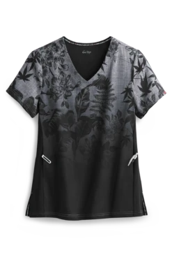 Koi Lite™ Eastern Dreams Platinum Ombre Women's 2-Pocket V-Neck Print Scrub Top