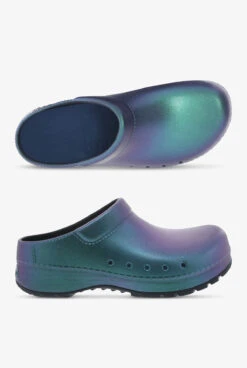 Dansko Women's Kane Black Iridescent Backless Nursing Clogs