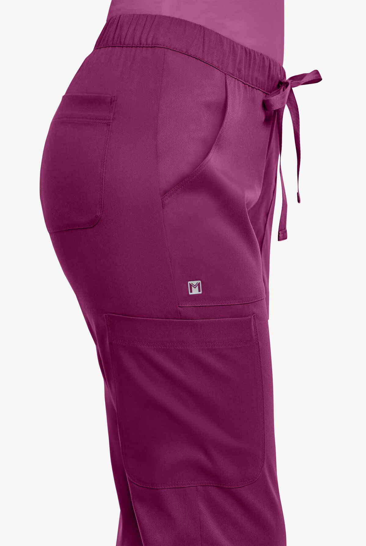 Maevn Matrix Women's 5-Pocket STRETCH Elastic Waist Drawstring Cargo Scrub Pants - Petite - Image 3