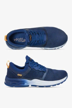 Infinity By Cherokee Men's Fly Navy/White Athletic Lace Up Nursing Shoes