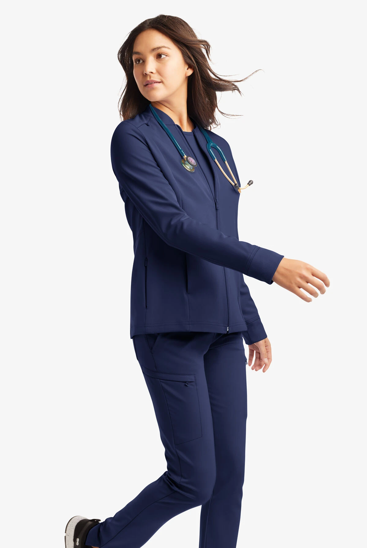 ReSurge Quartz Women’s 6-Pocket Long Sleeve Zip Front Scrub Jacket - Image 2