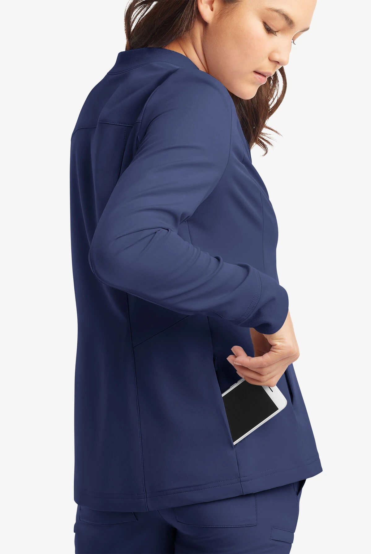 ReSurge Quartz Women’s 6-Pocket Long Sleeve Zip Front Scrub Jacket - Image 4