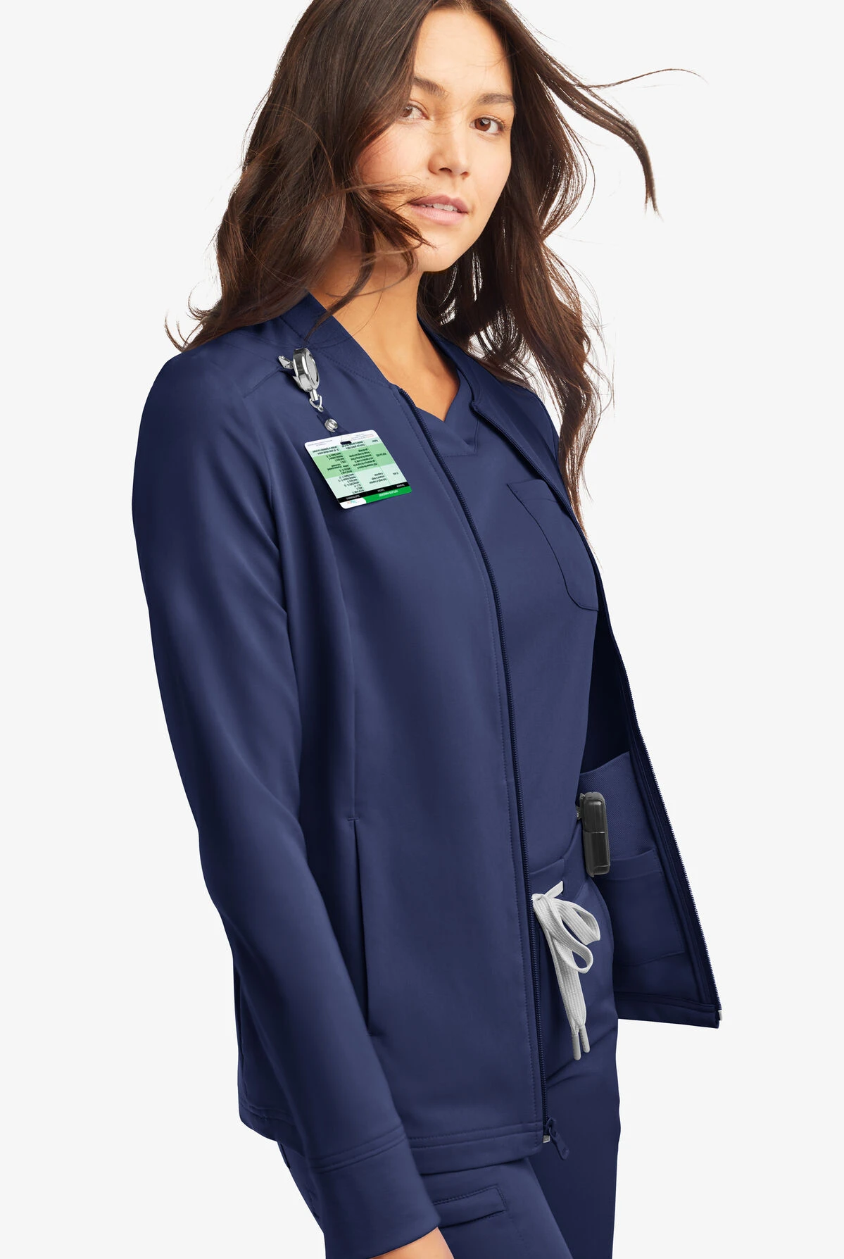 ReSurge Quartz Women’s 6-Pocket Long Sleeve Zip Front Scrub Jacket - Image 6