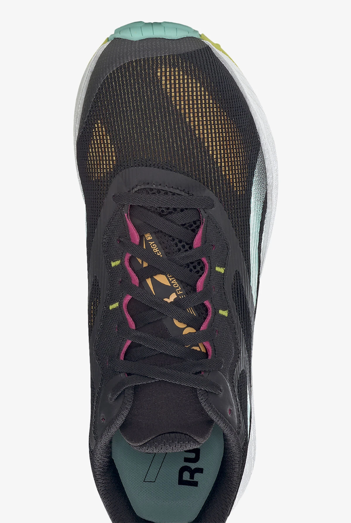 Reebok Men's Floatride Energy 3.0 Black/Pixel Mint Athletic Lace Up Nursing Shoes - Image 2