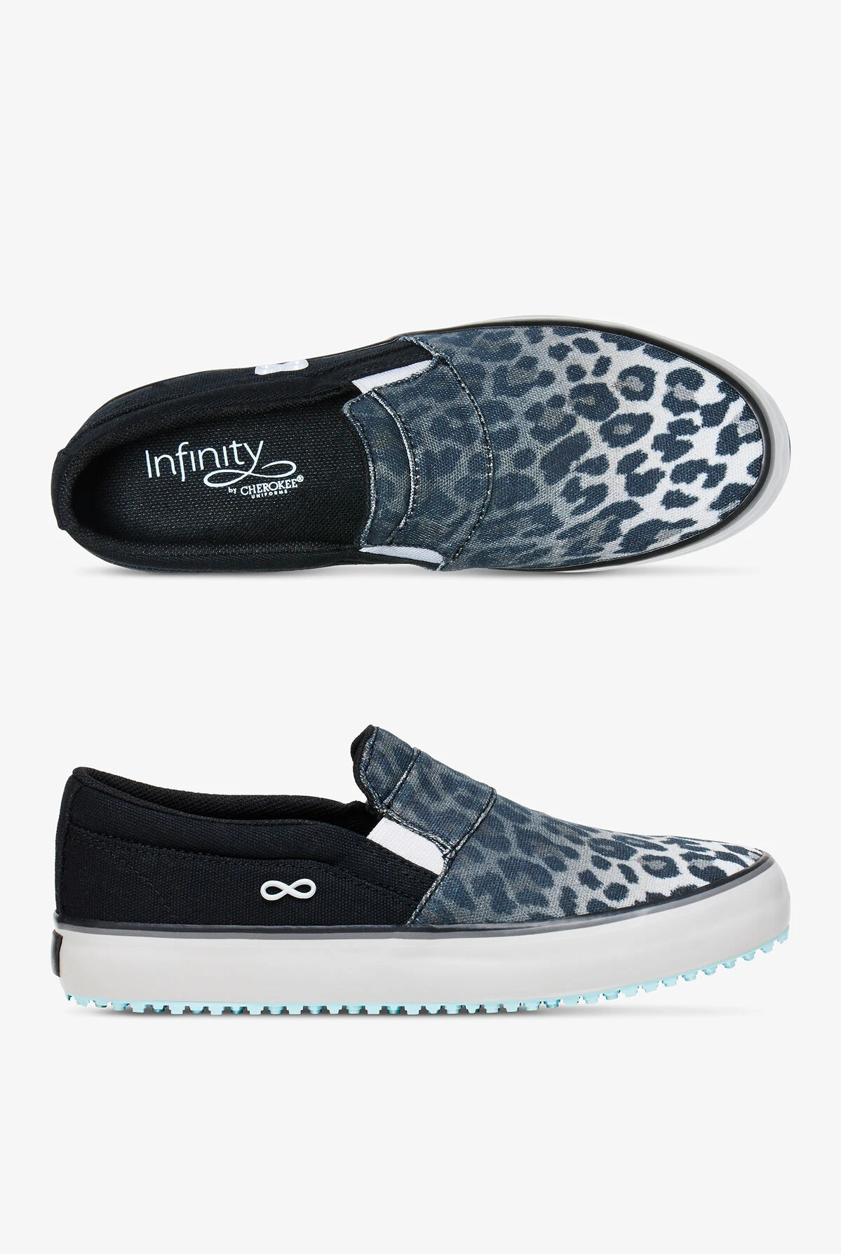 Infinity By Cherokee Women's Rush Cheetah Fade To Black Athletic Slip On Shoes