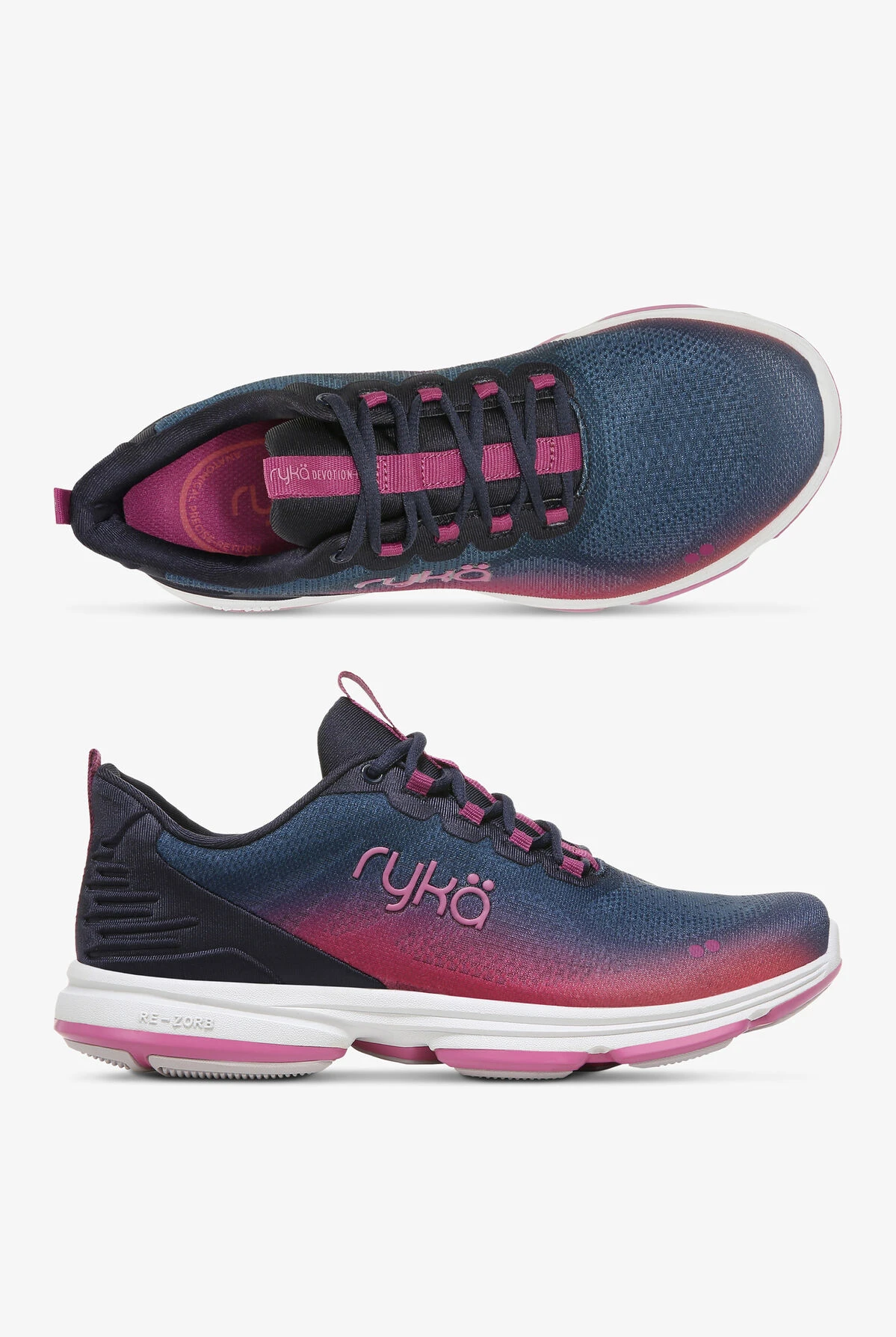 Ryka Women's Devotion Plus 4 Navy Blue Athletic Lace Up Nursing Shoes