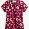 Tasha & Me Midflor Women's 2-Pocket V-Neck Print Scrub Top