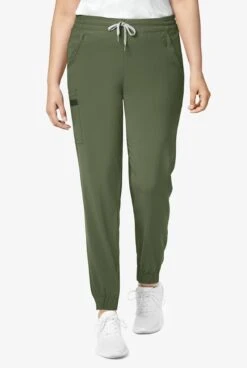 WonderWink Renew Women's 7-Pocket STRETCH Flat Front Drawstring Cargo Jogger Scrub Pants - Petite