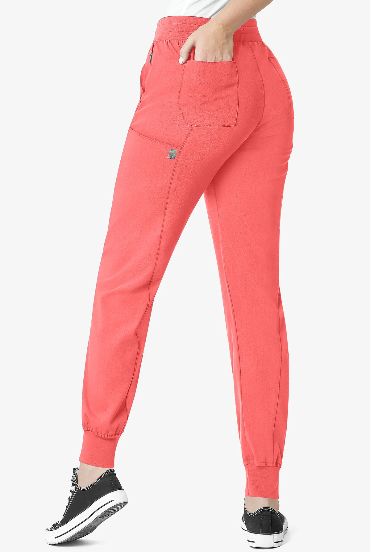 WonderWink Aero Women's 7-Pocket STRETCH Yoga Waistband Cargo Jogger Scrub Pants - Image 2