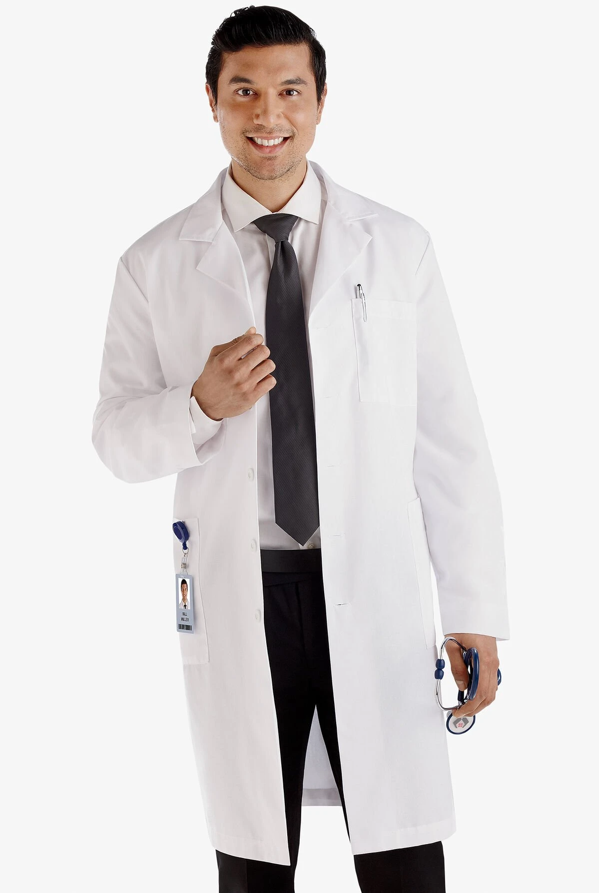 White Swan Meta Men's 40" 5-Pocket Lab Coat - Image 2