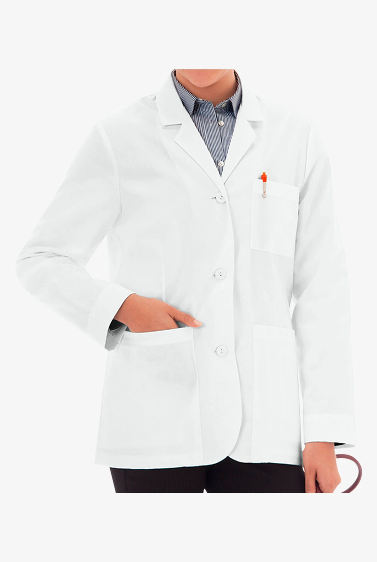 White Swan Meta Women's 28" 7-Pocket Lab Coat - Image 3